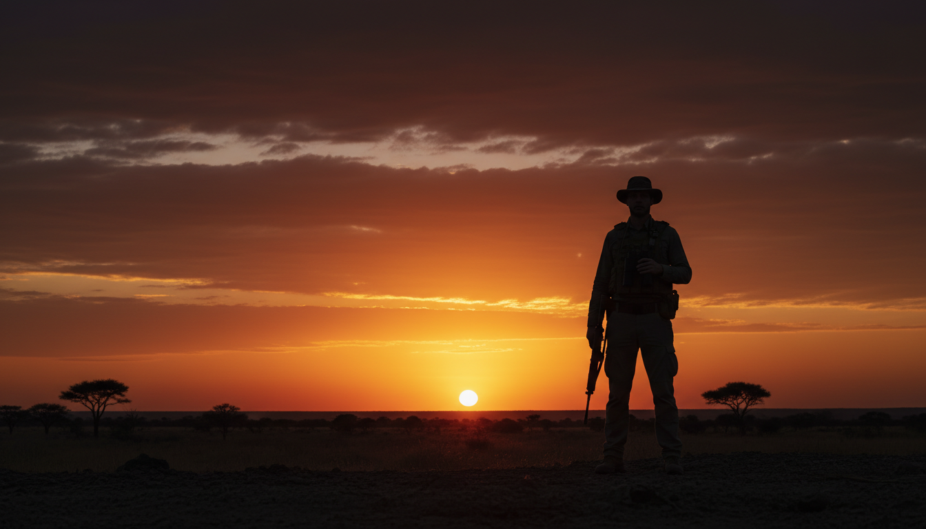 Ranger silhouette at sunset