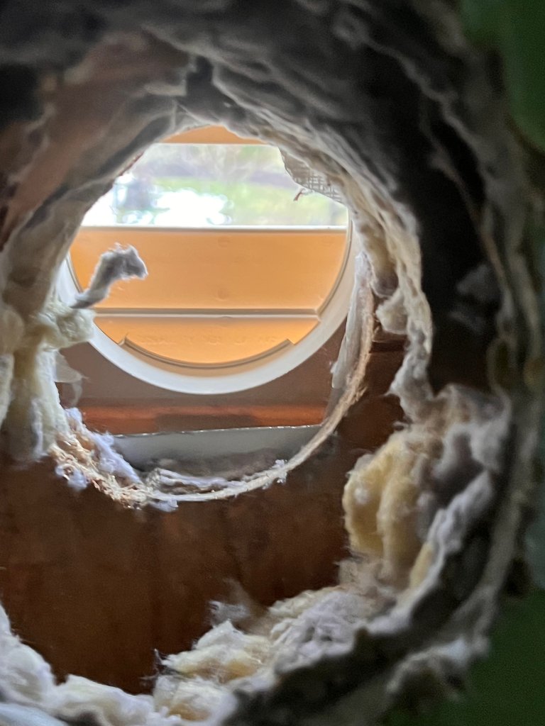 Dryer vent before cleaning