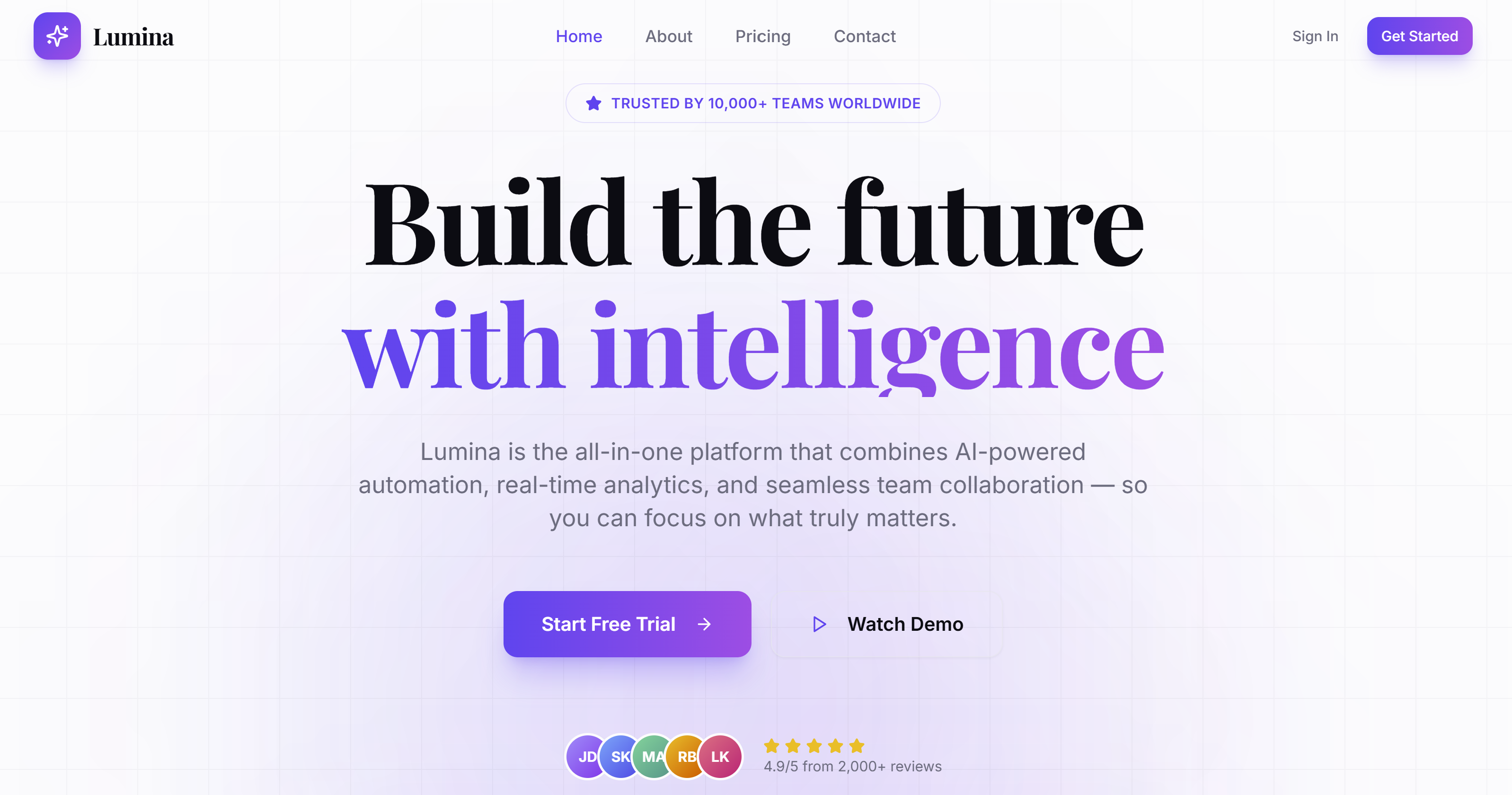 AI Saas Landing Page template preview