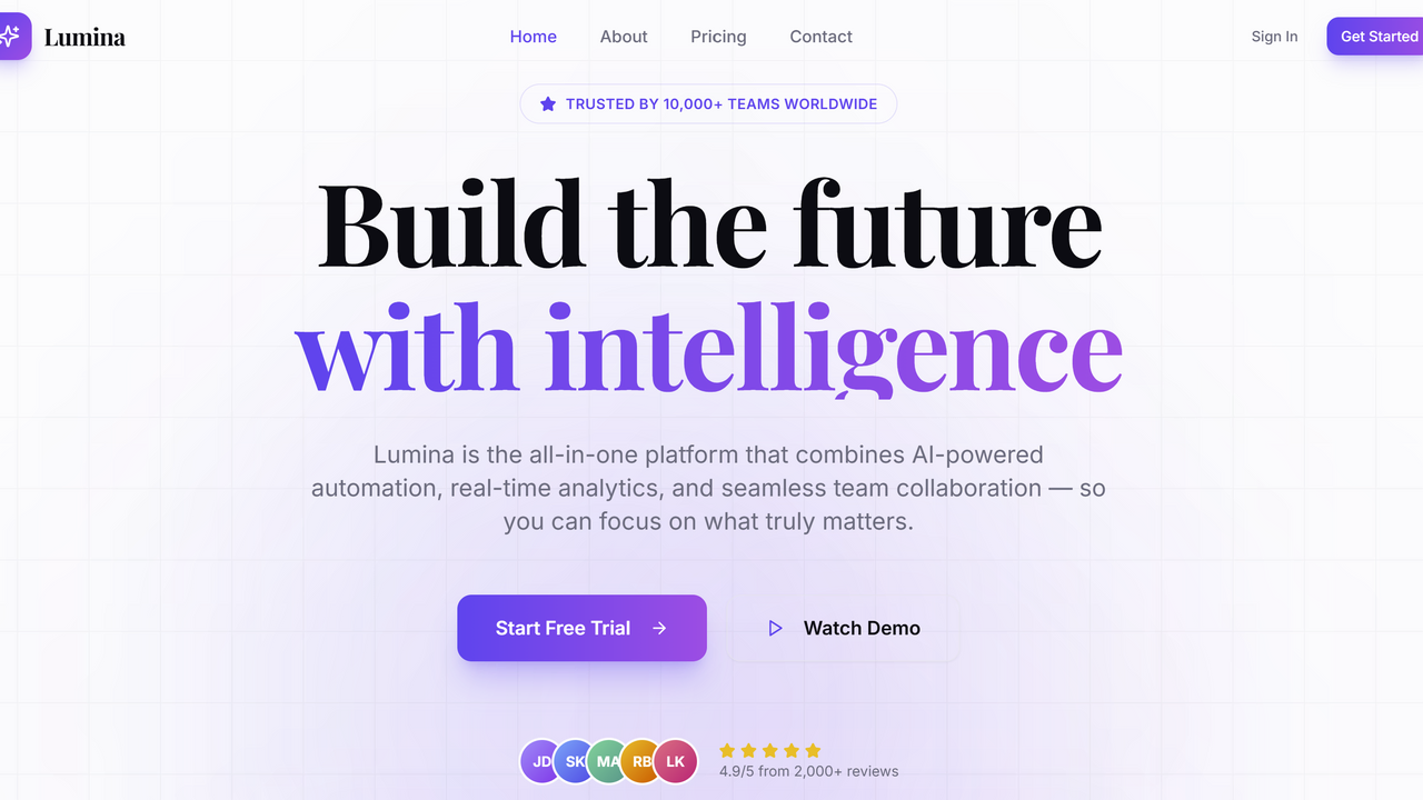 AI Saas Landing Page template preview