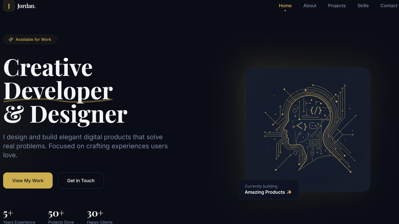 Nexus Portfolio template preview
