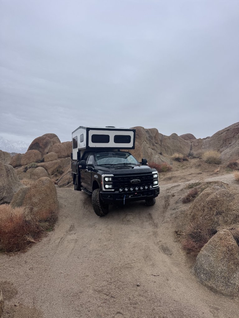Bison Overland Flatbed camper on a trail