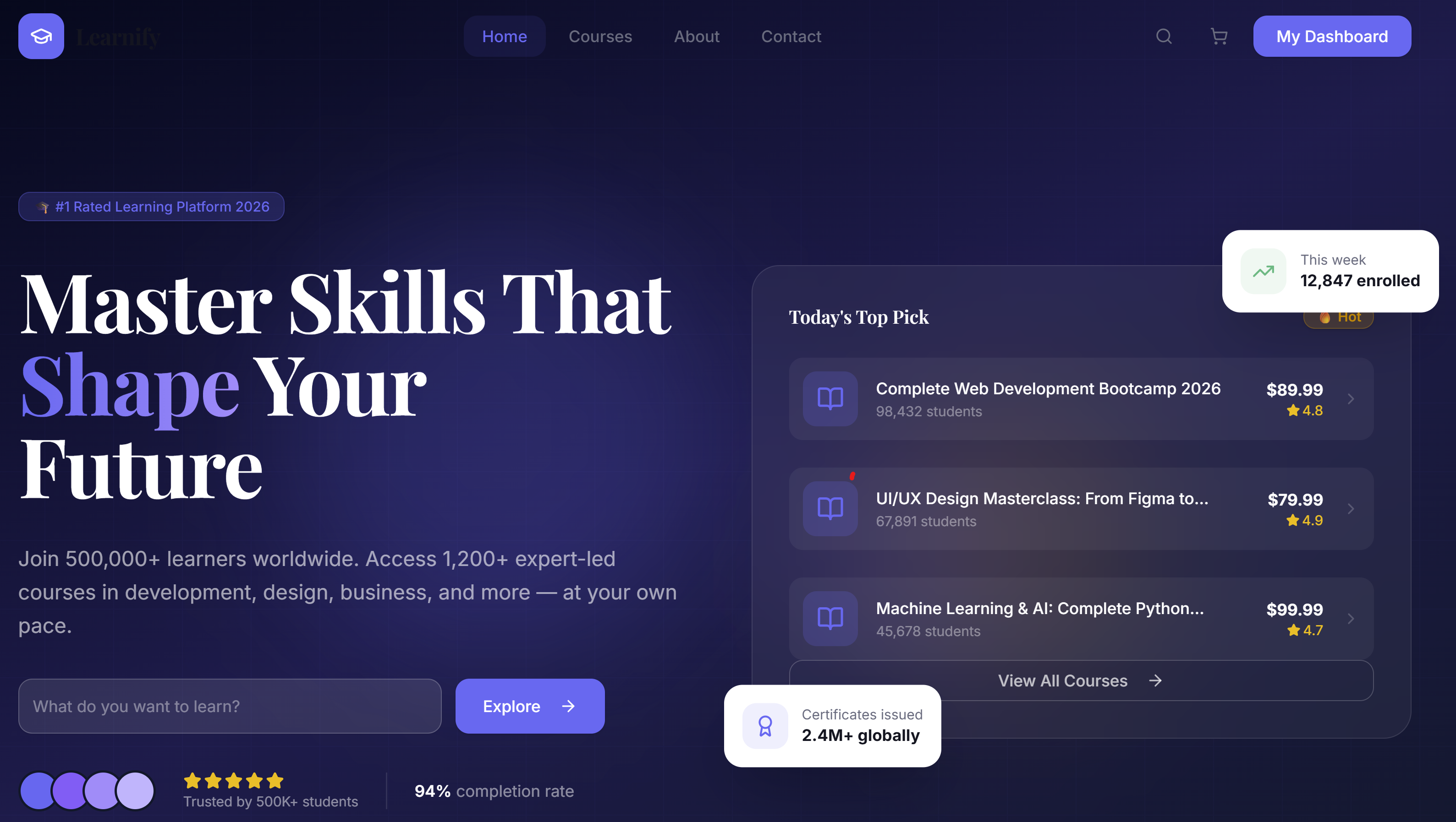 Lumina Academy template preview