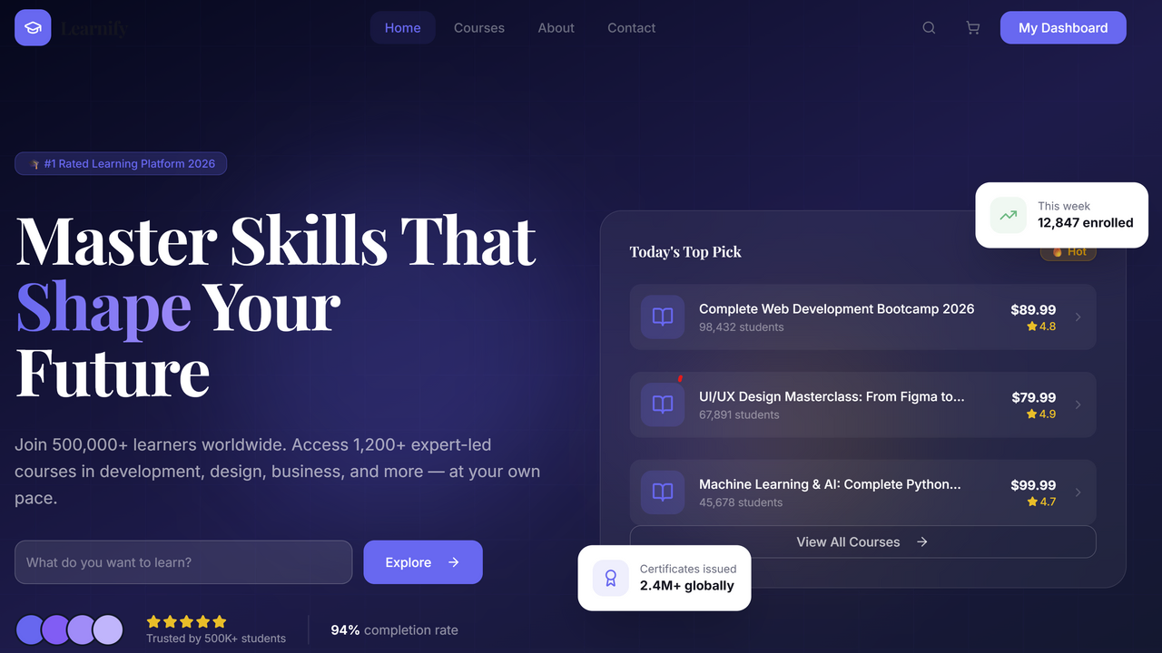 Lumina Academy template preview