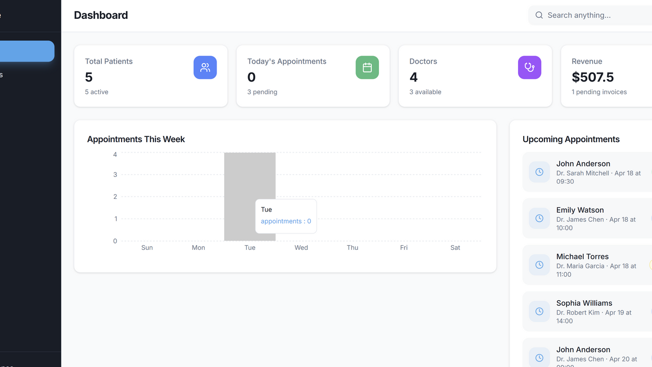 ClinicFlow template preview