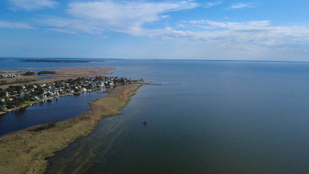 Aerial view of the Outer Banks coastline