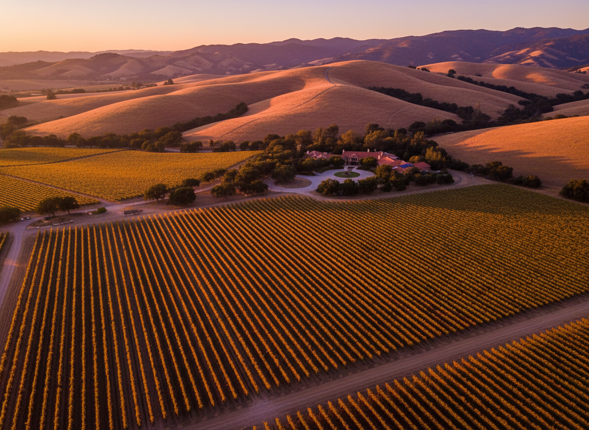 Napa Valley ranch property aerial