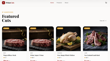Prime Cuts Premium Online Meat Shop template preview