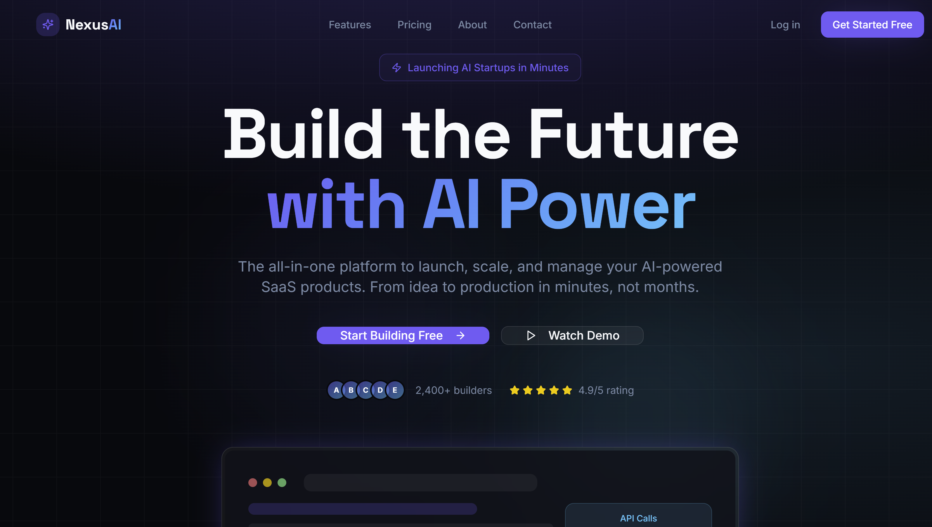 Nexus Ai Landing Page template preview