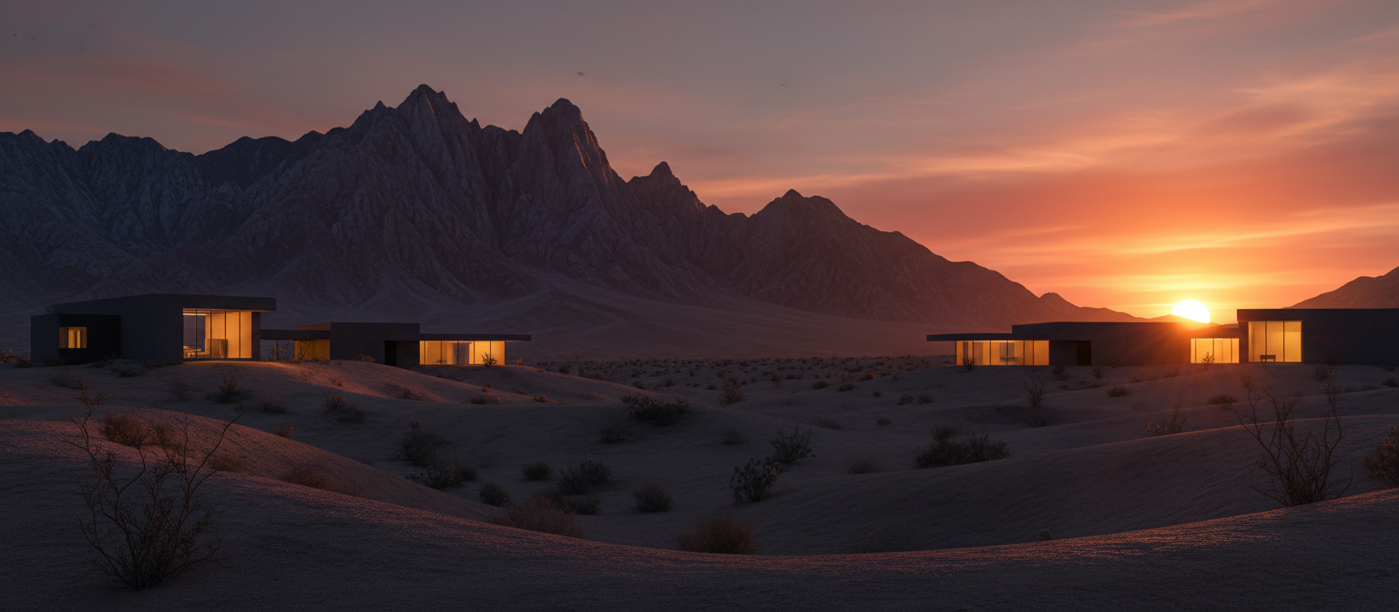 Pahrump Nevada desert landscape at golden hour