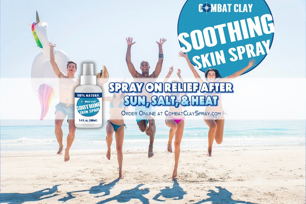Combat Clay Soothing Skin Spray - Graphic Design Example