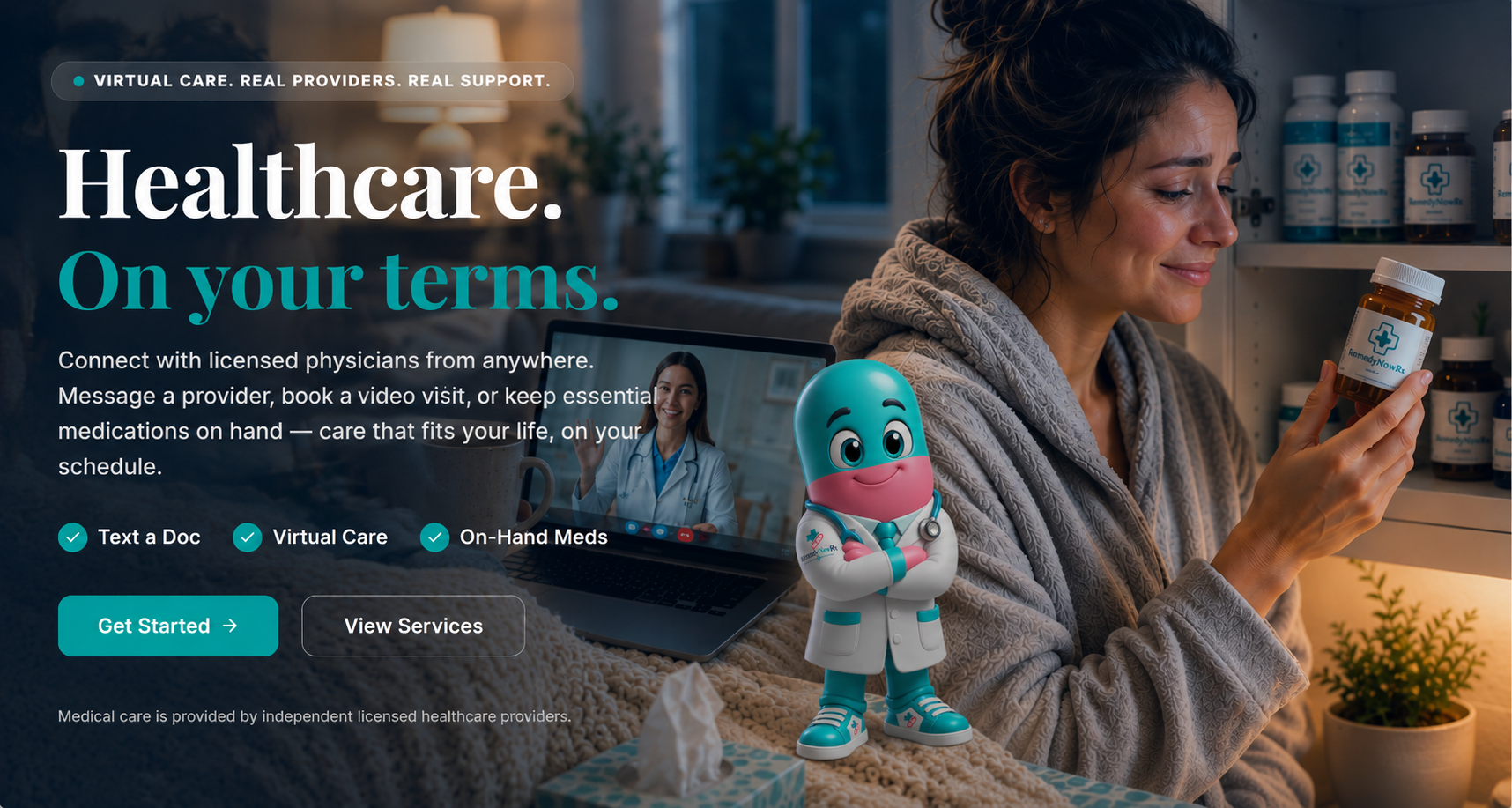 Patient connecting with a provider from home