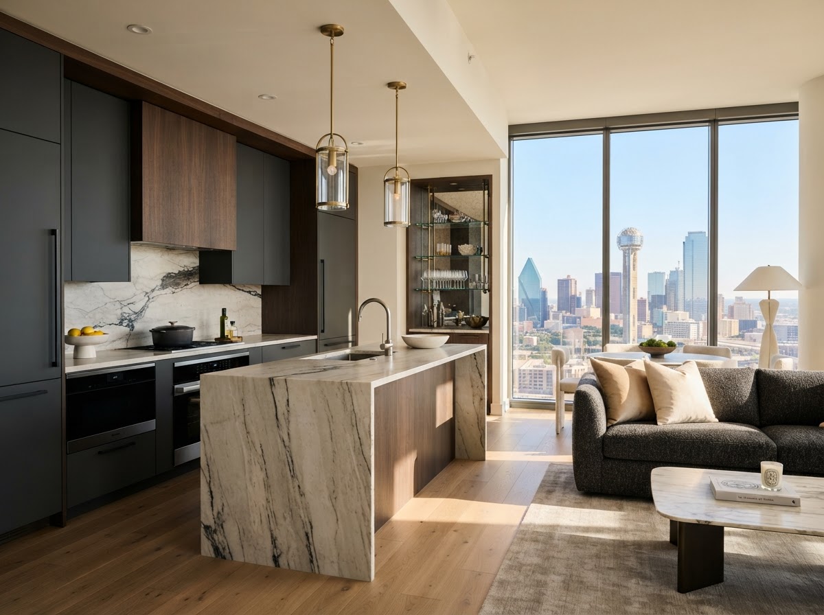 Luxury Dallas high-rise kitchen