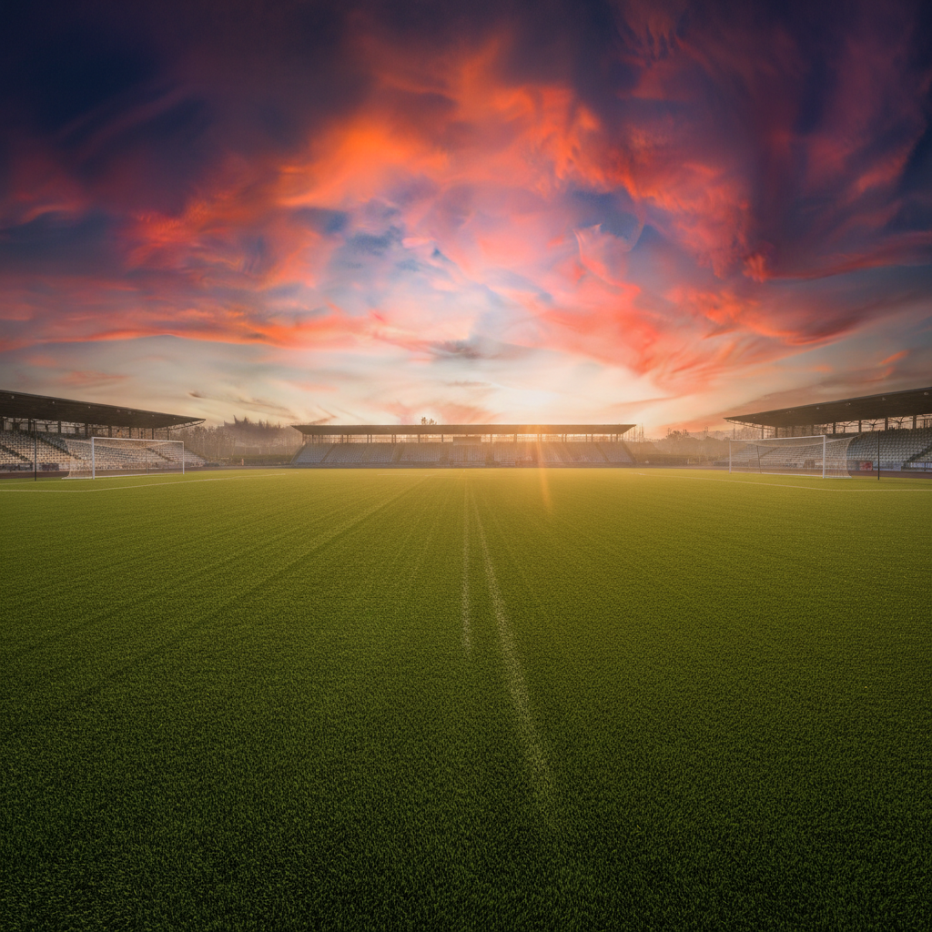 Cancha al atardecer