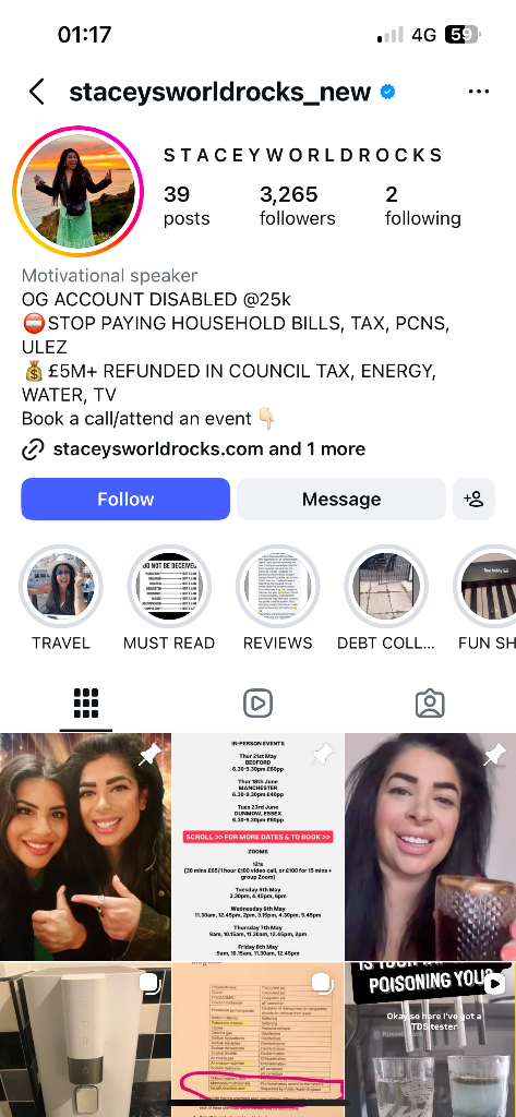 Instagram profile @staceysworldrocks_new