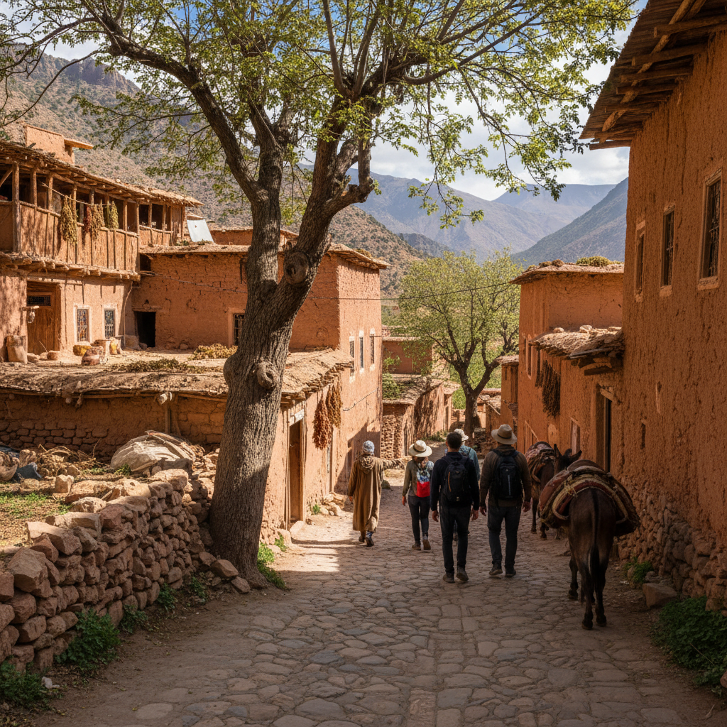 Guided village walk in Imlil High Atlas Mountains near Marrakech