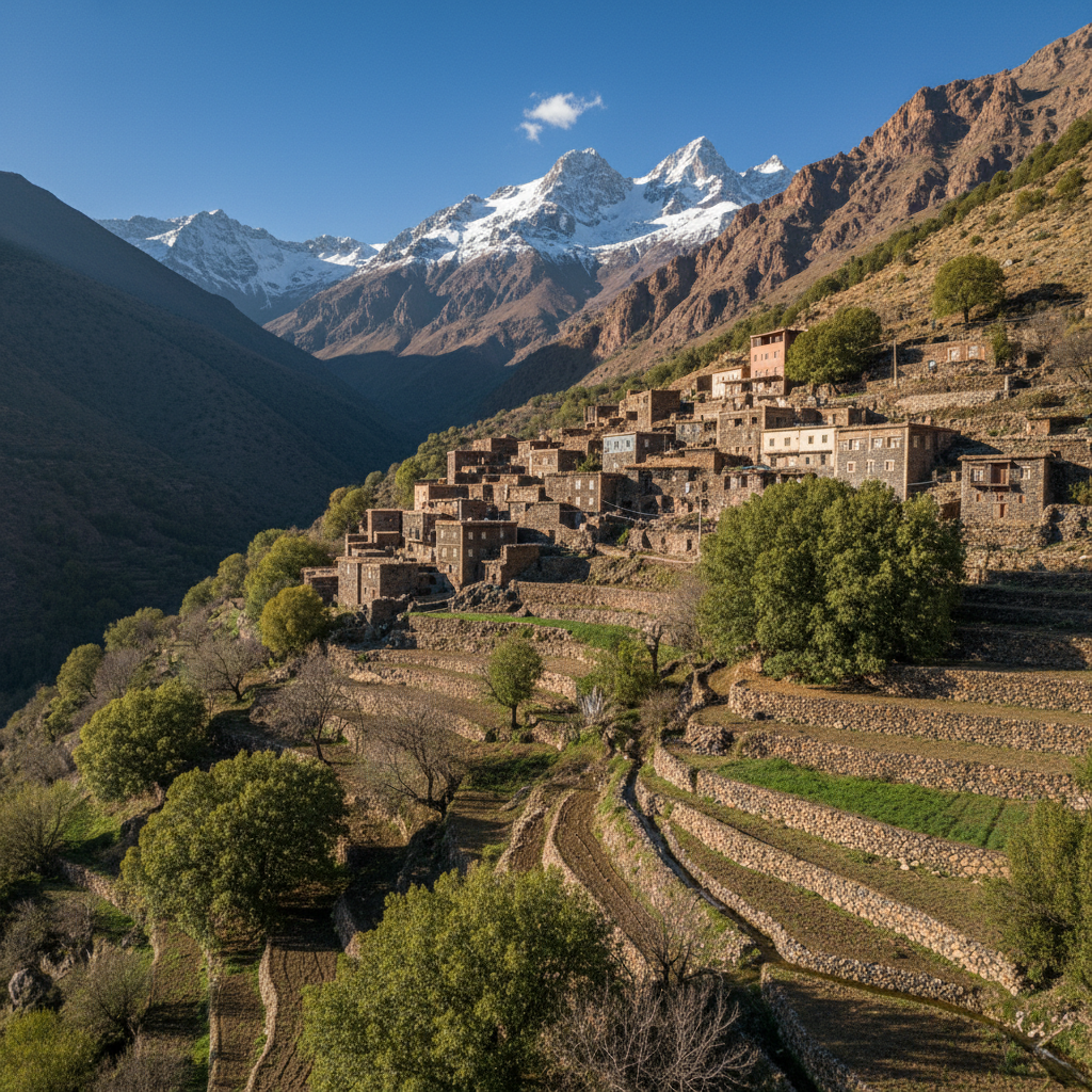 Imlil village in the High Atlas Mountains near Marrakech