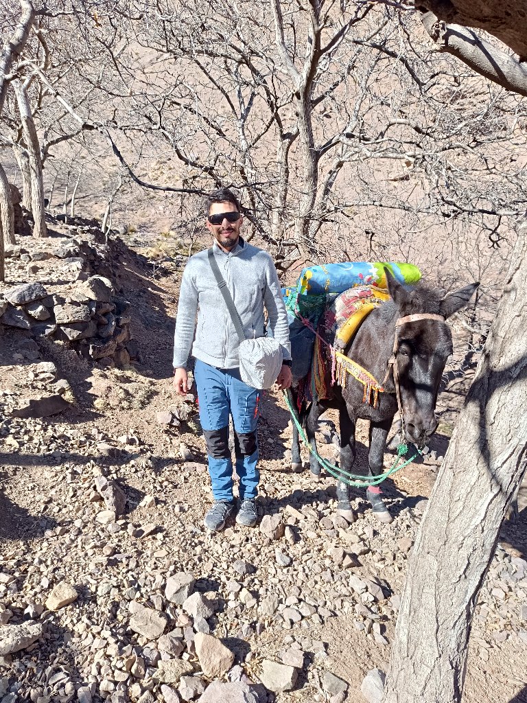 Walking trail through the Imlil Valley in the High Atlas Mountains