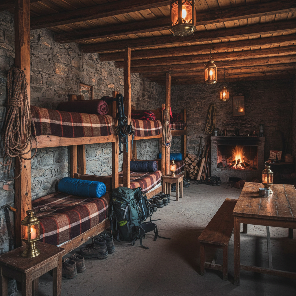 Toubkal Refuge mountain hut atmosphere in the High Atlas Mountains