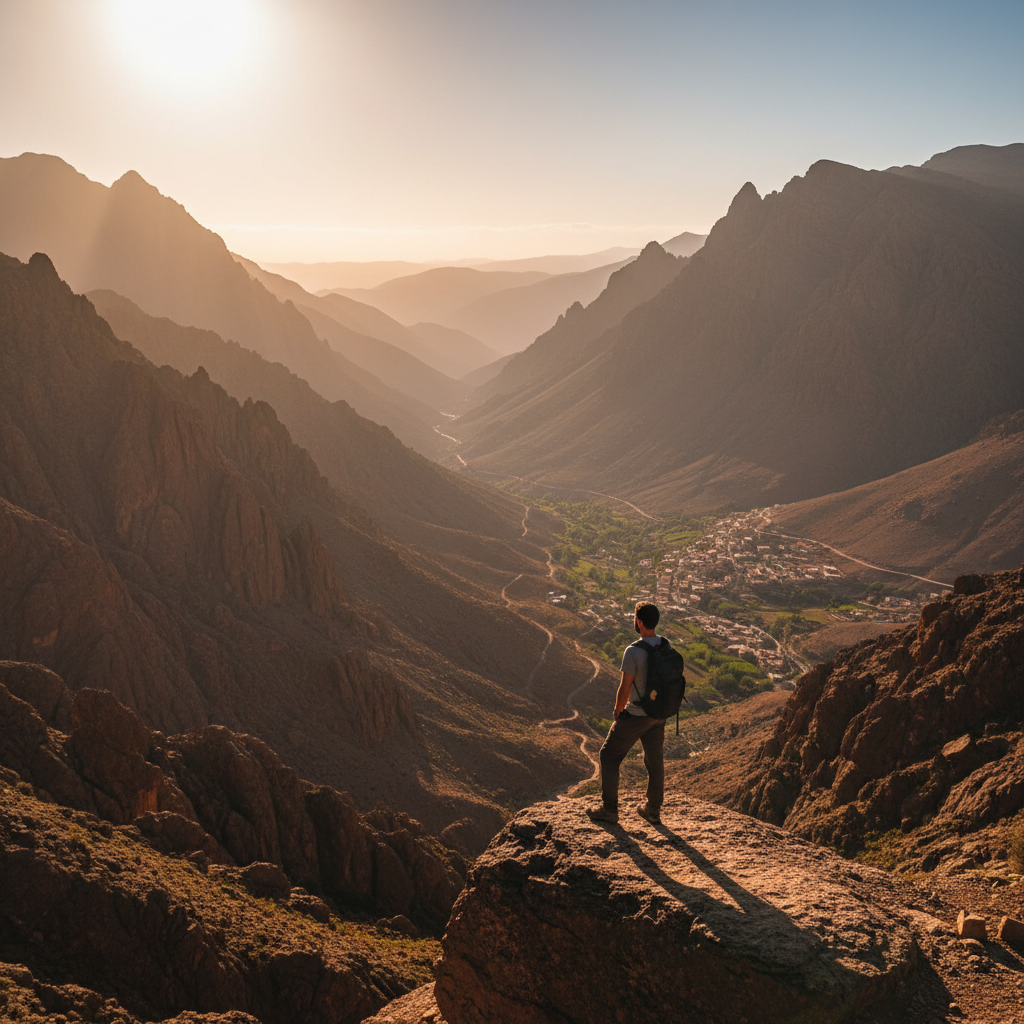 Mountain viewpoint above Imlil during an Atlas Mountains day trip from Marrakech