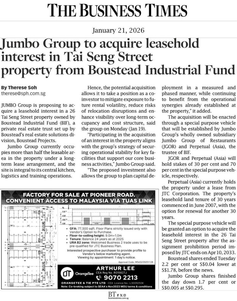 CapitaLand Development tops bids for Kallang Way industrial site at S$368.9m