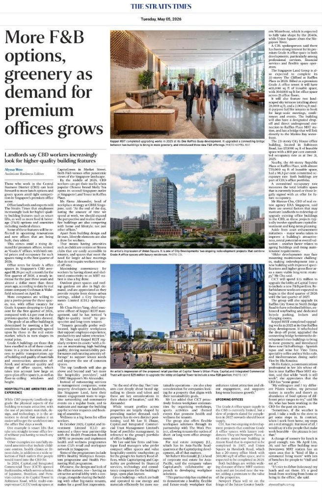 More F&B options, greenery as demand for premium offices grows