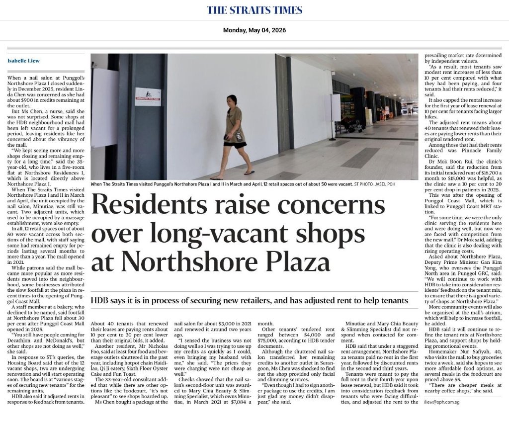 Residents raise concerns over long-vacant shops at Northshore Plaza