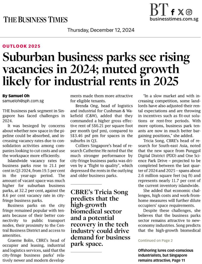 Rents, prices of Singapore industrial space rise for 10th straight quarter: JTC