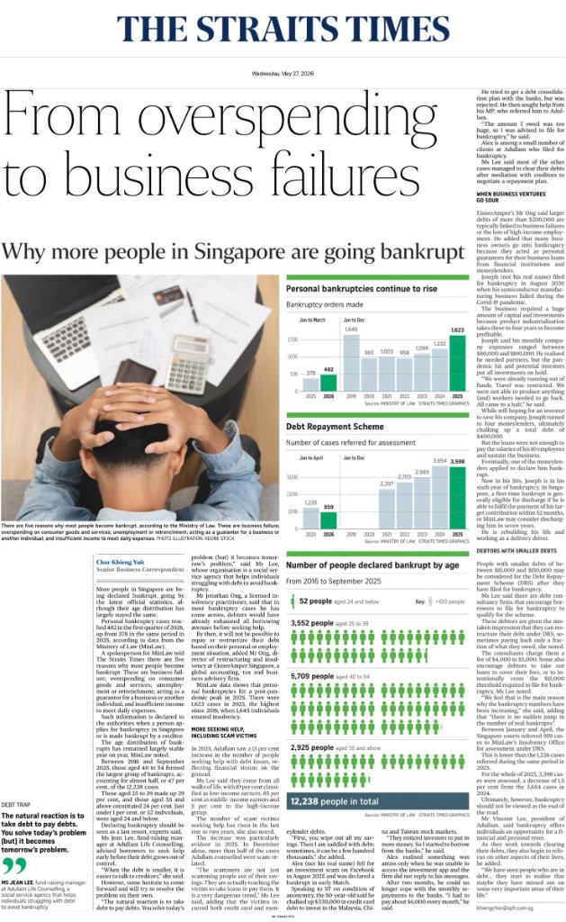 From overspending to business failures: Why more people in Singapore are going bankrupt