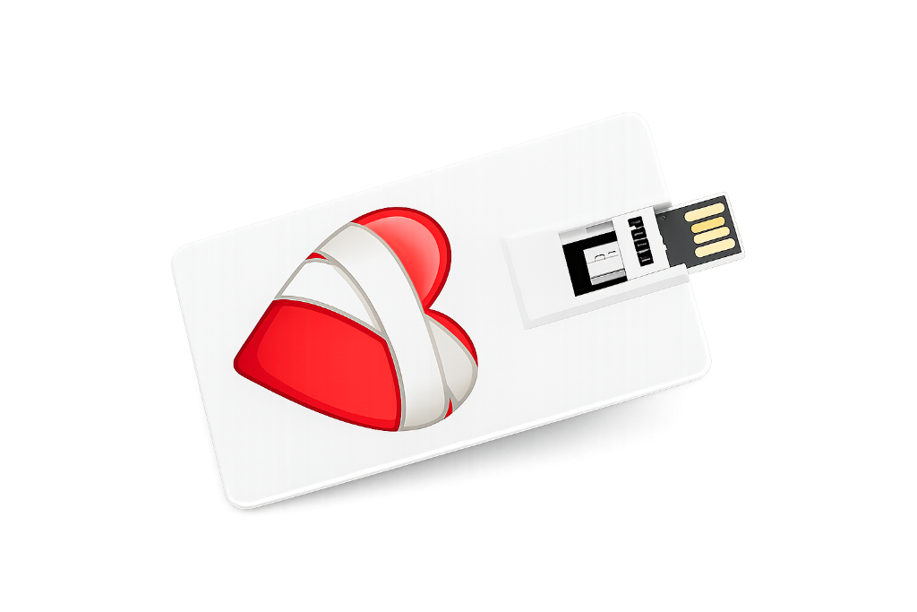 The Breakup EP USB card — front with USB