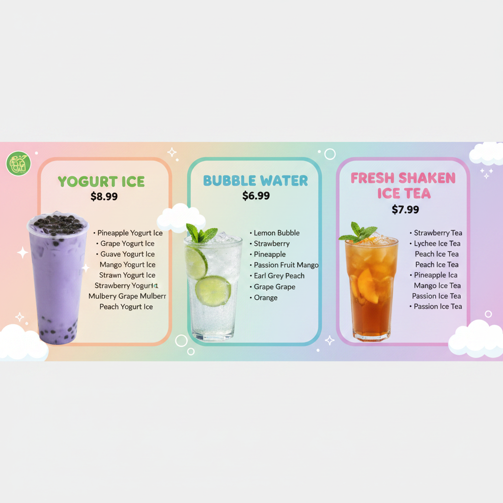 Yogurt Ice, Bubble Water & Ice Tea