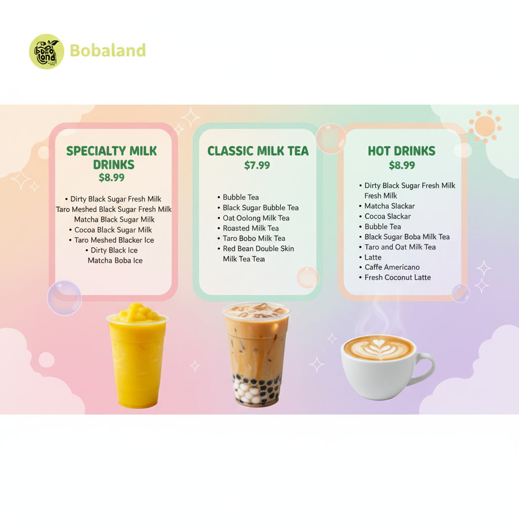 Milk Drinks, Classic Milk Tea & Hot Drinks
