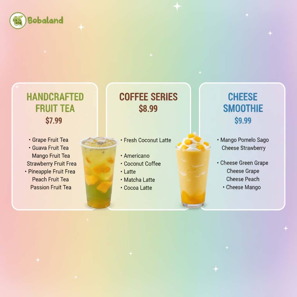 Fruit Tea, Coffee & Cheese Smoothie