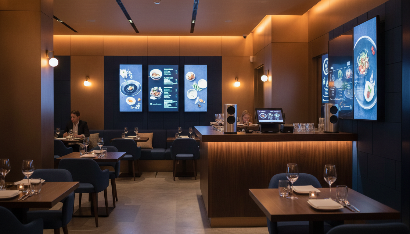 Modern restaurant with integrated technology