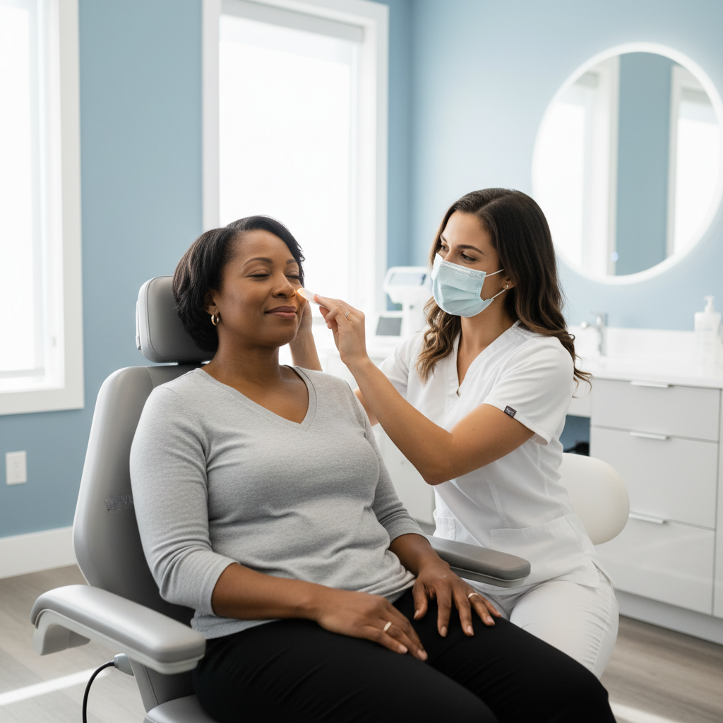 Patient receiving IPL therapy at Virdi Eye Clinic