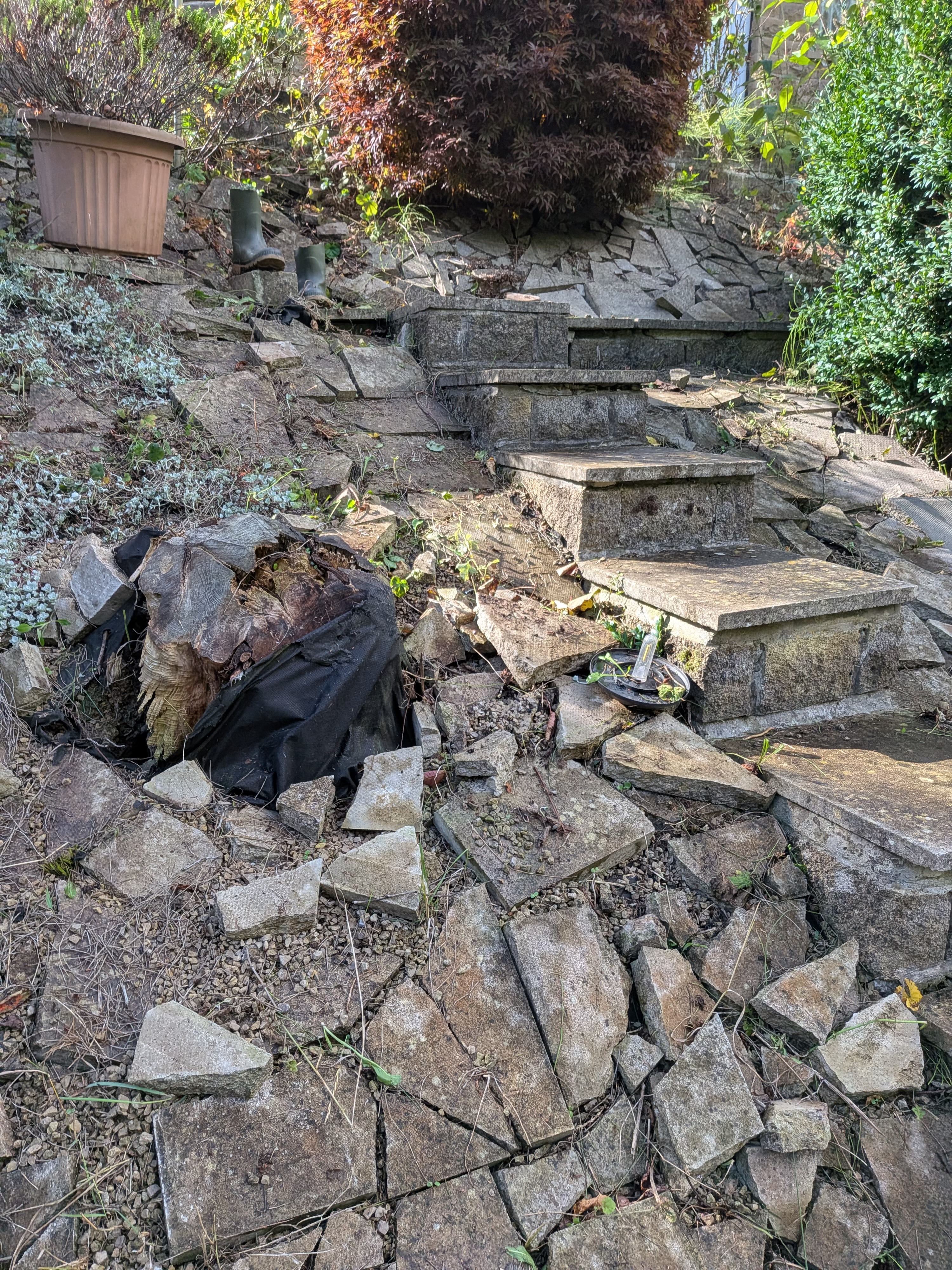 Tiered Stone Steps — Hillside Garden