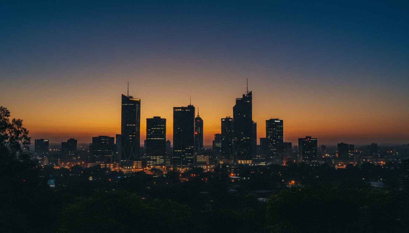 Nairobi skyline at dusk