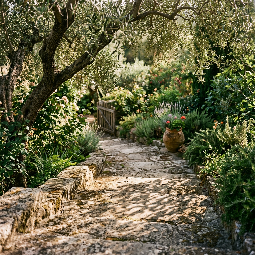 Stone garden steps