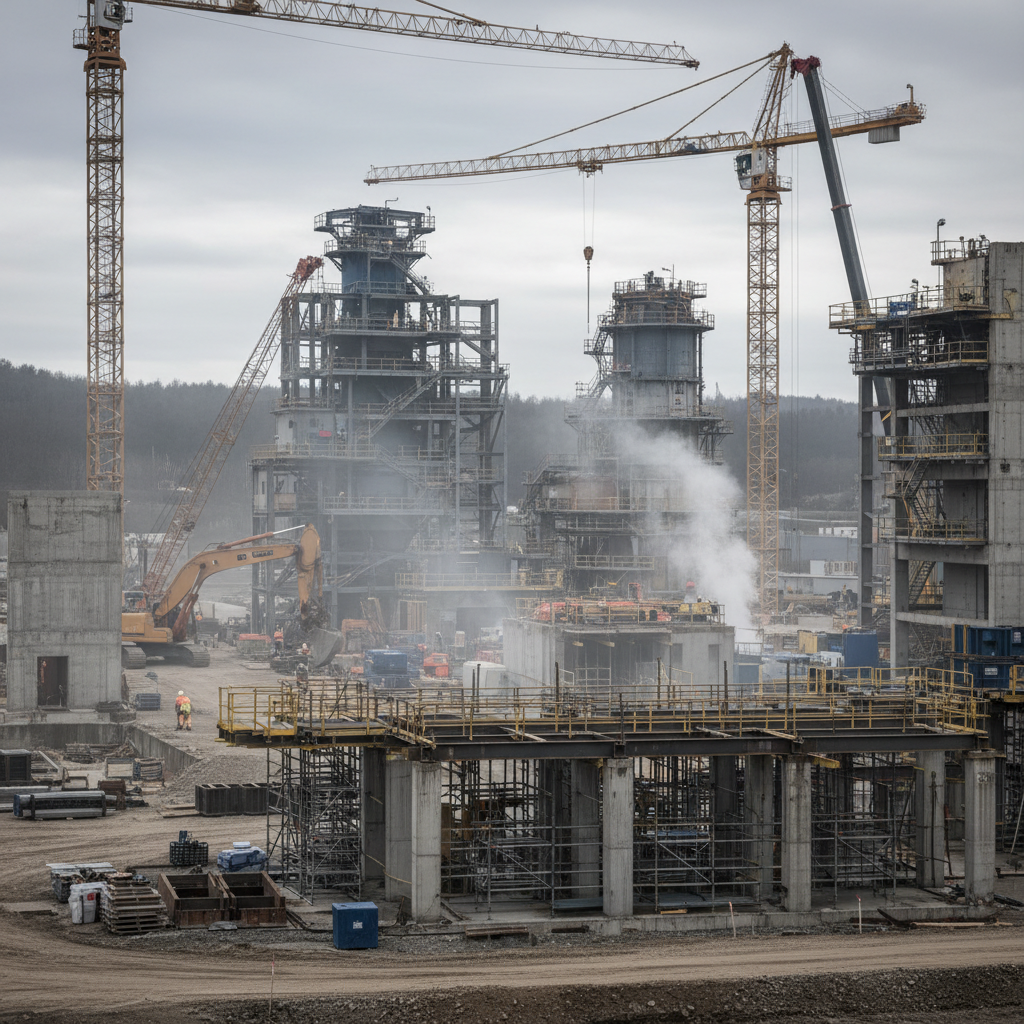Hürth: Einbau der Maschinentechnik für Klärschlamm-Verbrennungsanlage beginnt