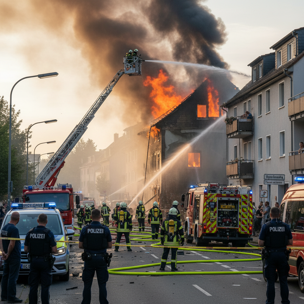 Polizisten bei Löscharbeiten angegriffen