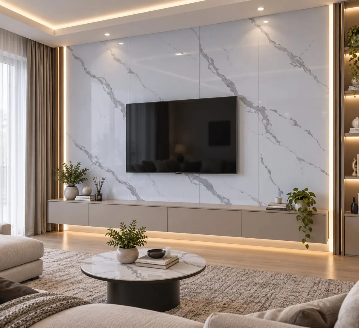 Grey and White Pvc Wall Panel