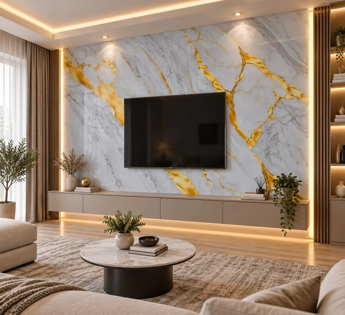 Pvc Marble Panels White Grey and Orange