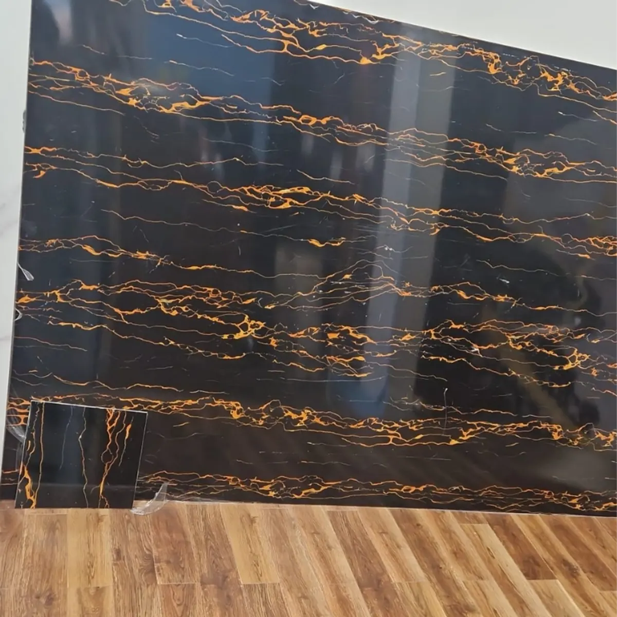 Black and Orange Marble PVC Wall Panel view 3