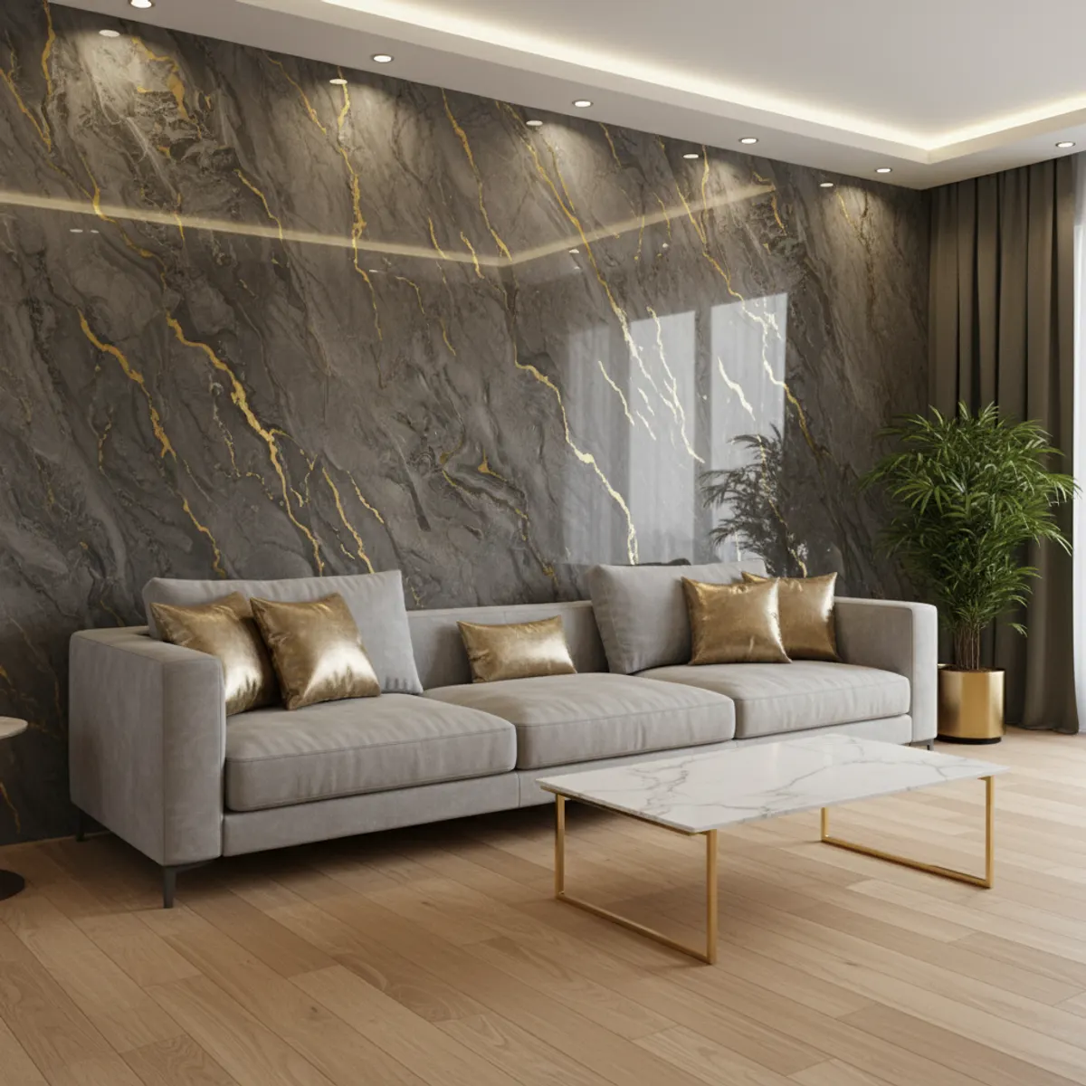 Grey and Gold Sticky Panel