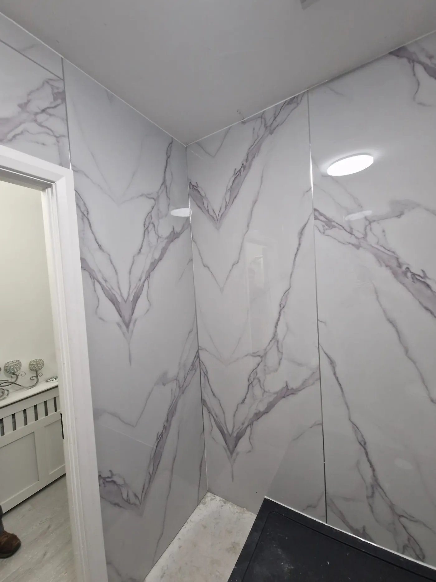 White and Grey PVC Wall Panel