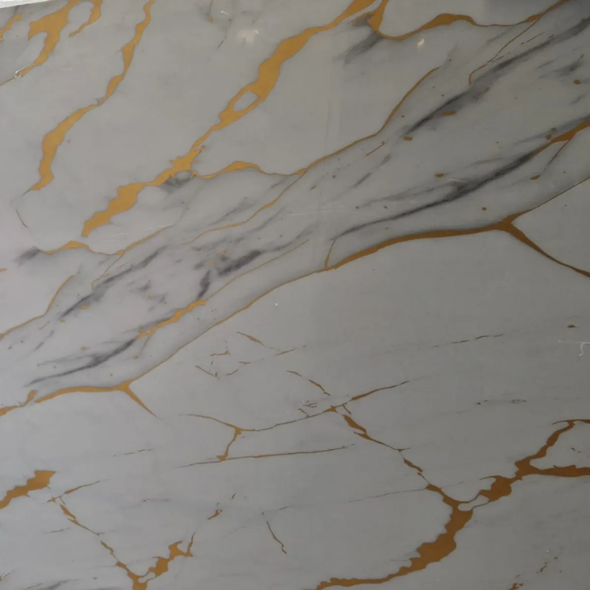 Sicily - White, Grey & Gold PVC Wall Panel alternate