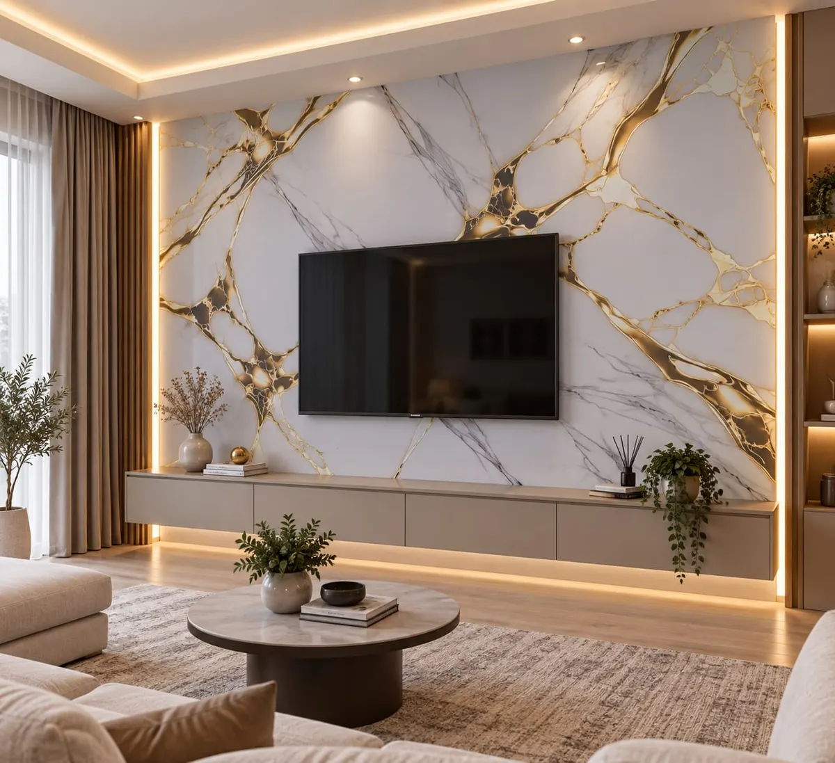 Pvc Marble Panels Mocha Coffe