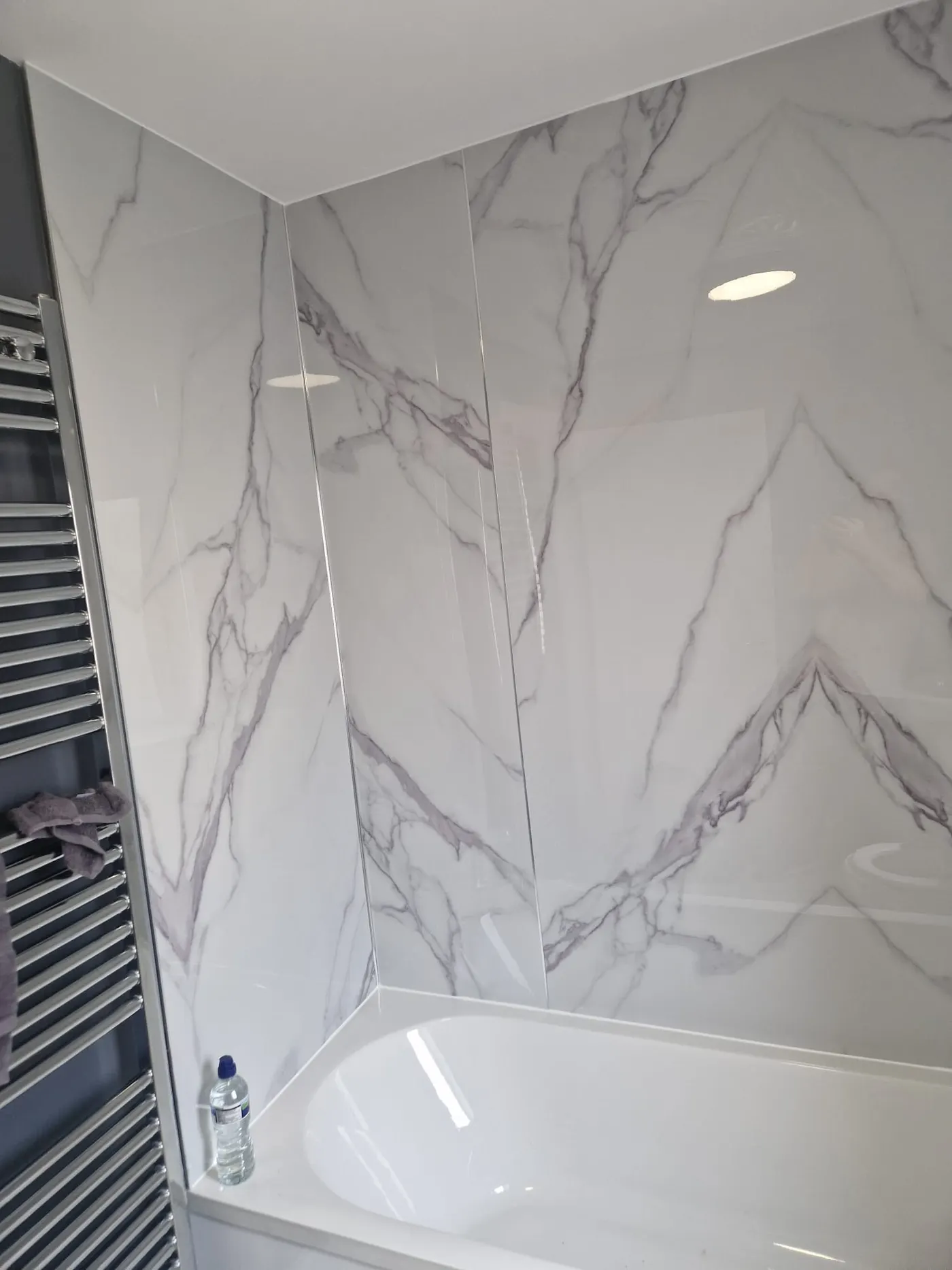 White and Grey PVC Wall Panel 