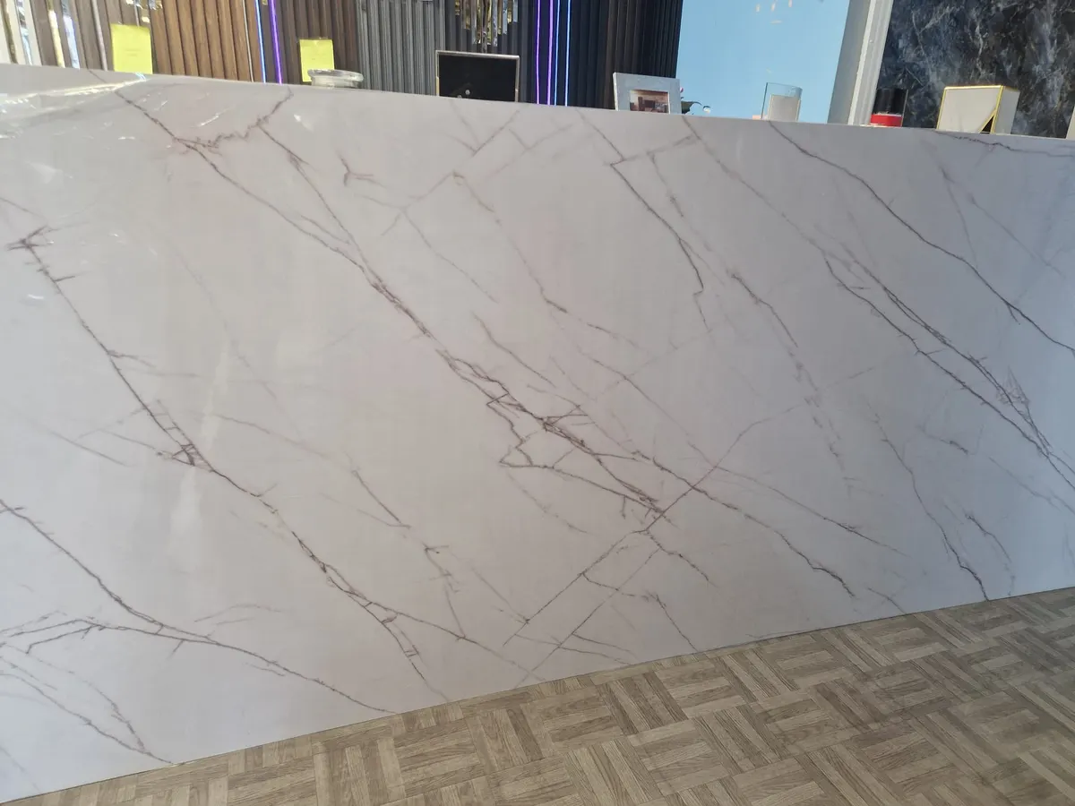 White & Grey Marble PVC Wall Panel view 3