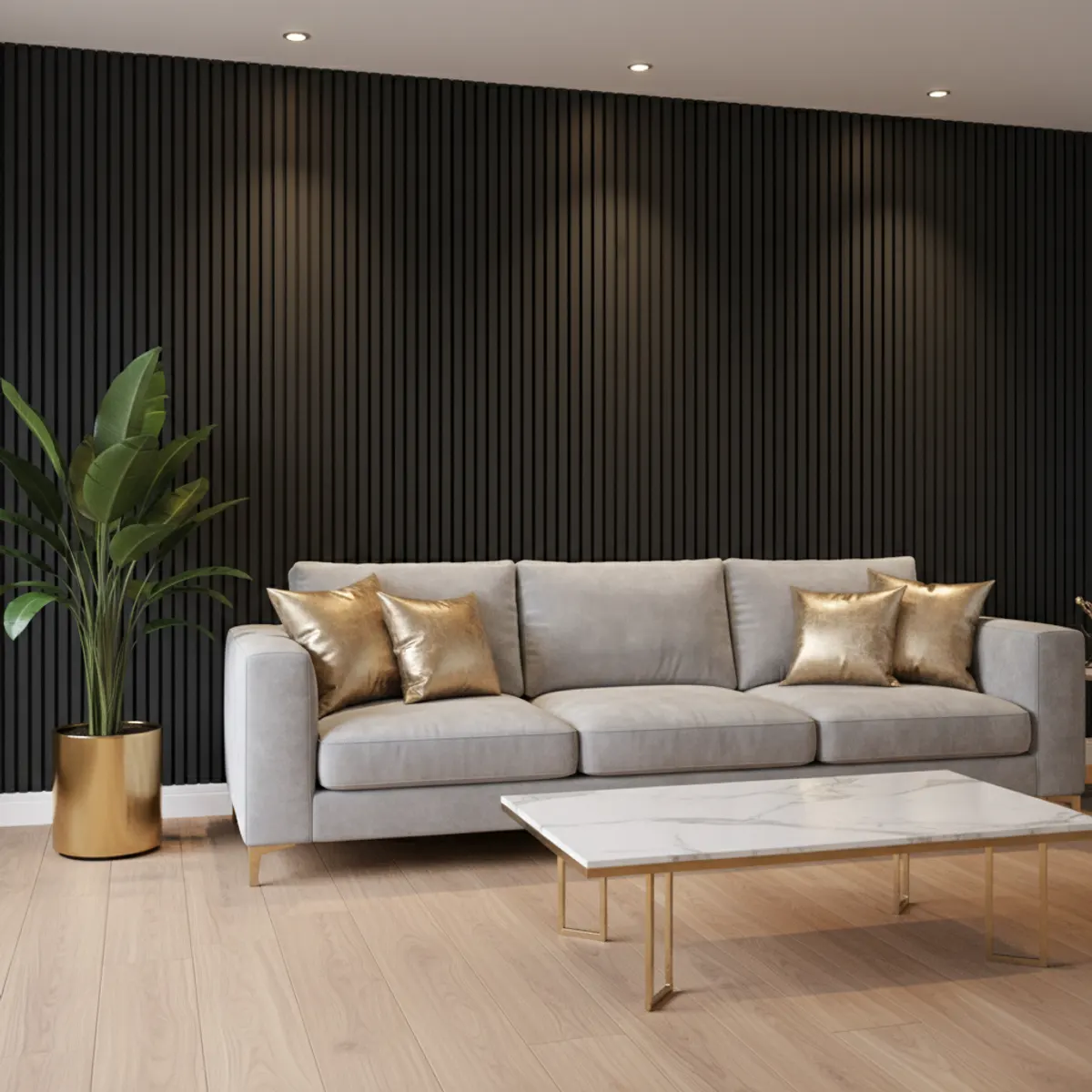 Black Slat Wall Panel 